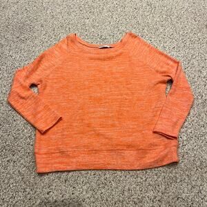 Prana Geovine Fleece Pullover Sweatshirt Sz L Coral Orange Outdoor Cozy